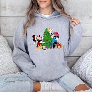 Cute Mickey Minnie Christmas Hoodie, Christmas Tree Sweater, Retro Dsney Christ